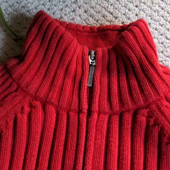 Tommy Hilfiger Red Zip Cardigan - Picture 3 of 5